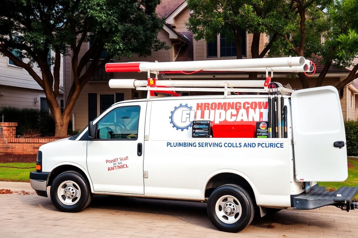 Get It Done Plumbing service van in a Houston neighborhood